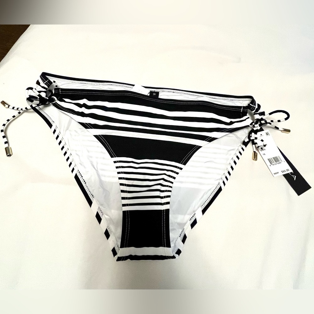 La Blanca Black and White Bikini Bottom, Swimsuit Bottom, String Bikini